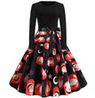 Halloween New Round Neck Elegant Party Print Dress