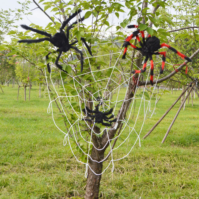 Halloween Ghost Festival Colorful LED Glowing Spider Web