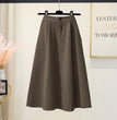 Plus Size Skirt Hepburn Style Woolen A- Line Autumn And Winter Umbrella Skirt