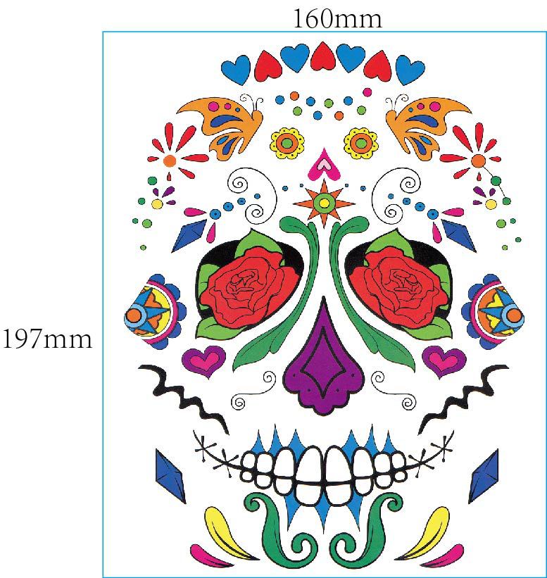 European And American Halloween Face Tattoo Stickers Day Of The Dead