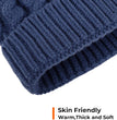 Women'S Winter Soft Knit Beanie Hat with Faux Fur Pom Pom Warm Skull Cap Beanies for Women