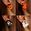 Fashion Halloween Simulation Plastic Ghost Face Pumpkin Ghost Death Ghost Festival Stud Earrings