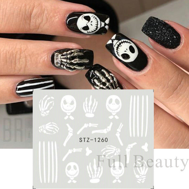 Halloween Pumpkin Nail Sticker Watermark Sticker