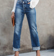 New Temperament Commute High Waist Straight-leg Pants