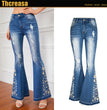 European And American Heavy Industry 3D Embroidery Women's Jeans