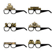 6pcs-12pcs Black Gold 3D Glasses 2024 Happy New Year Children Kids Party Photograph Decoration Props