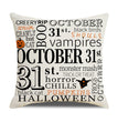 Halloween New Pumpkin English Alphabet Cartoon Car Sofa Cushion Waist Pillowcase