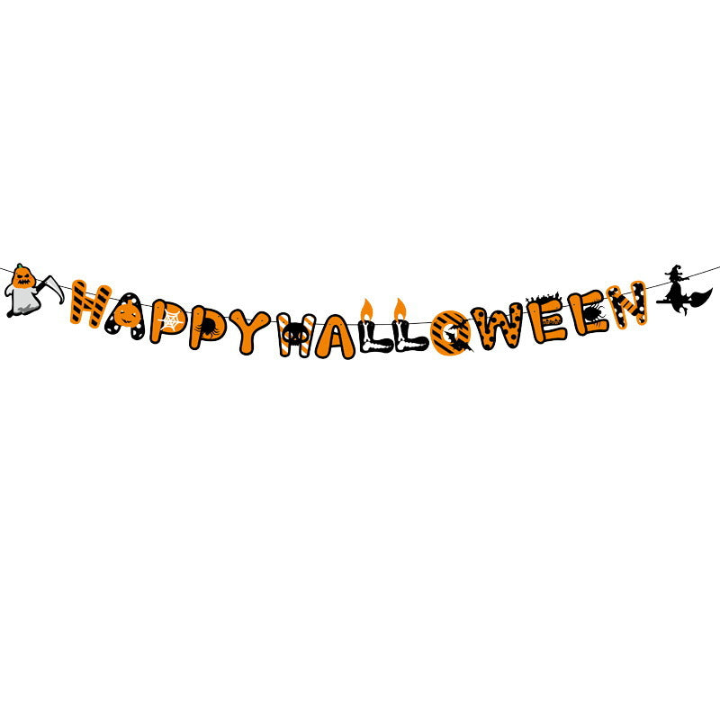 Halloween Jack-o-lantern Spider Web Pull Flag