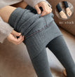 High Waist Stripes Leggings Winter Warm Thick High Stretch Imitation-cashmere Trousers Skinny Fitness Woman Pants