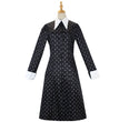Cos Costume Halloween Wednesday Adams Black Dress