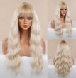 Halloween Christmas Color Style Air Bangs Long Curly Purple Wig Headgear