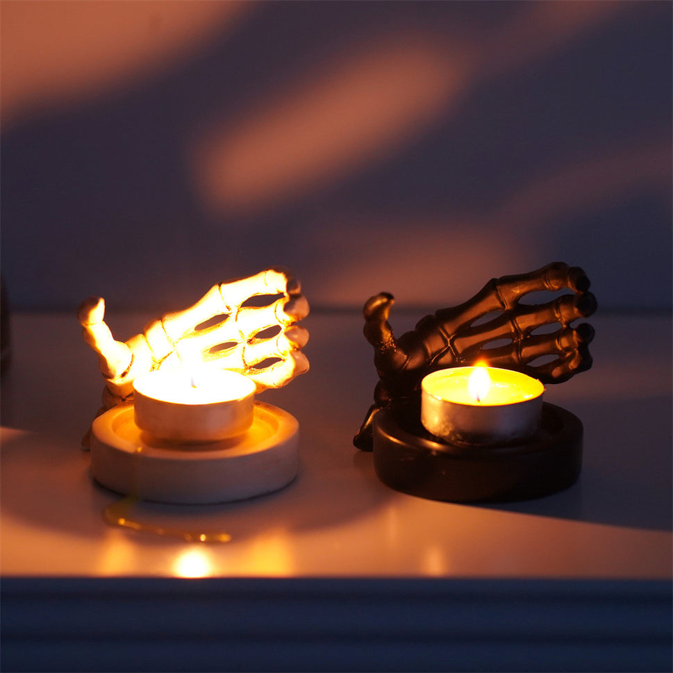 Skull Hand Guard Candlestick Base Halloween Furnishings Jewelry Storage Tray