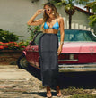 Slim-fit Sheath Patchwork Slit PU Leather European And American Skirt