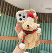 Christmas Bear Plush Mobile Phone Case
