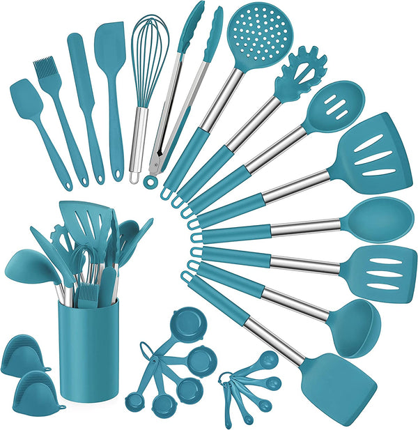 27-Piece Silicone Cooking Utensil Set, Navy