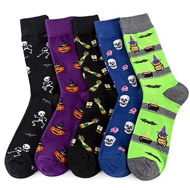 NEW Halloween Socks Pumpkin Bat Human Skeleton