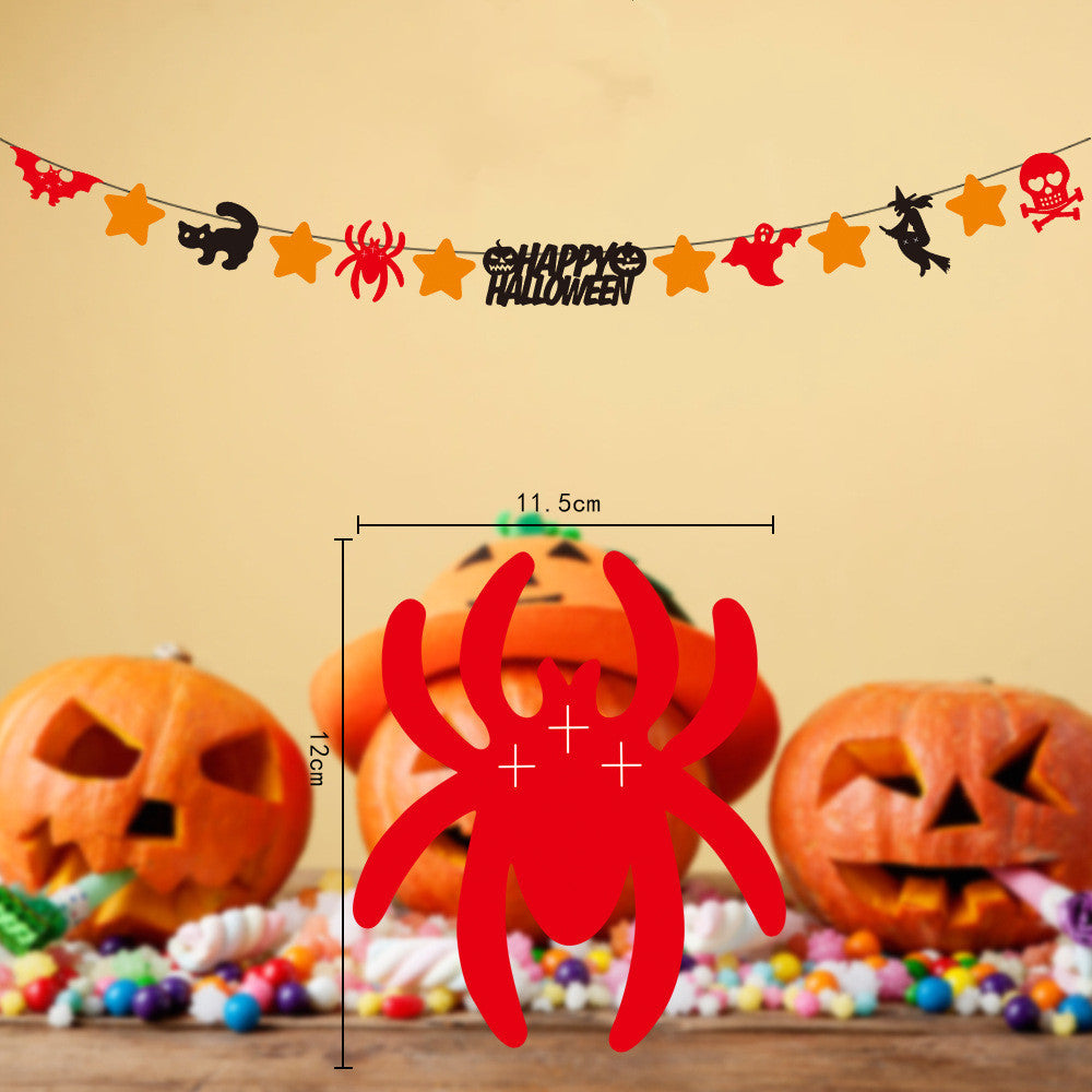 Halloween Jack-o-lantern Spider Web Pull Flag