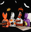 New Halloween Packaging Bag Rabbit Ears Pumpkin Candy Snack Bag Baking Biscuits Gift Bag 50 PCs