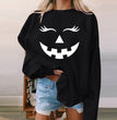 Halloween Women's Long Sleeve Casual Print Padded Sweatshirt