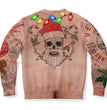 Skull Halloween Digital Print Crew Neck Sweatshirt