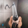 11" Solid Brass Shower Head Extension Arm - Flexible Height & Angle Adjustable Shower Arm Extension for Rain Showerheads with Sturdy Lock - Universal Pipe Connection (Luxury Polished Chrome)
