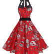 Halloween And Easter Halter Neck Tie And Big Swing Retro Dress