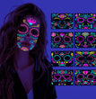 Halloween Fluorescent Funny Death Face Stickers