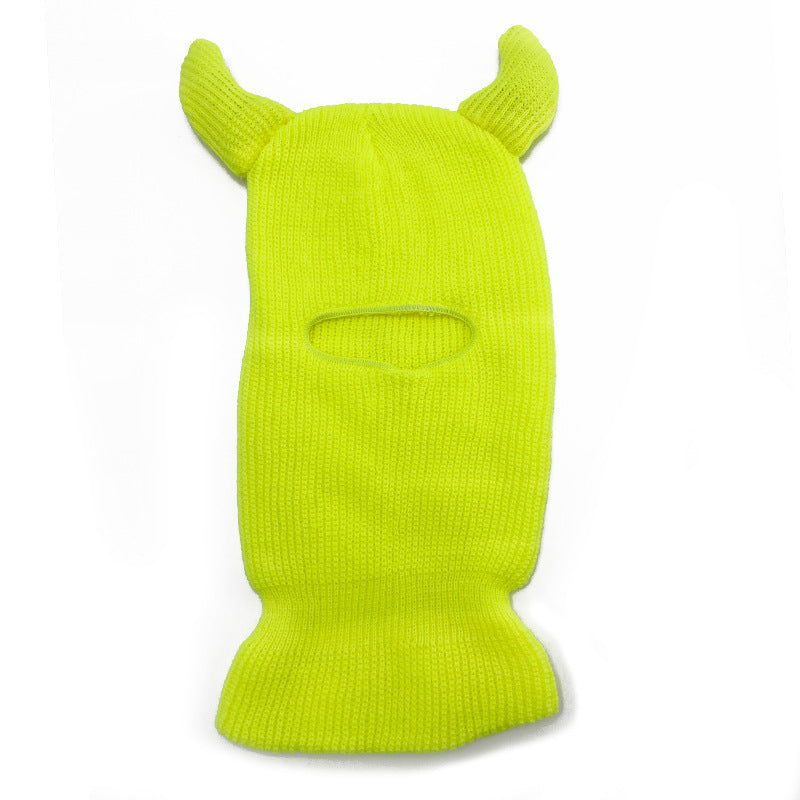 Halloween Wool Hat Horn Single Hole Headgear