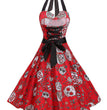 Halloween And Easter Halter Neck Tie And Big Swing Retro Dress