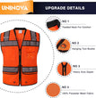 Surveyor Safety Vest Reflective for Men, Class 2 Mesh Safety Vests Reflective with Pockets and Zipper,High Visibility Construction Work Surveyor Vest