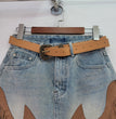 Retro Blue Tassel Denim Skirt