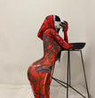 Halloween Cosplay Costume Female Zipper Crotch Sexy Lingerie Bodysuit