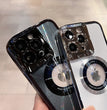 Electroplated Phone Case Luxury Plating CD Pattern Magsafe Bracket Case For IPhone 12 13 14 Pro Max Invisible Camera Stand Holder Lens Holder Magnetic Suction