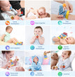 Wrist Rattles Foot Finder Rattle Toy for 3-6 Months Baby, Feet Leg Ankle Socks Arm Hand Bracelet Shaker for 6-9 Months Infant Boy & Girl, Gift Set for 0-2 Years Newborn Babies (5 Pcs-C)