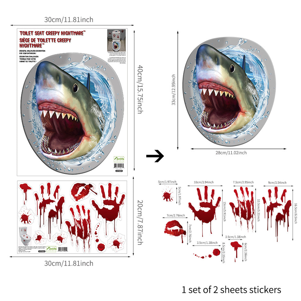 Theme Restaurant Halloween Series Midnight Return To The Soul Toilet Horror Toilet Sticker