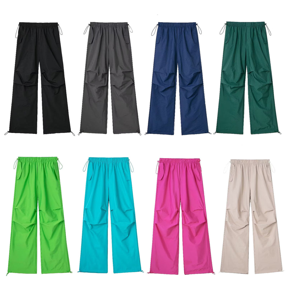 French Elastic Drawstring Fashion All-match Parachute Jogging Casual Trousers
