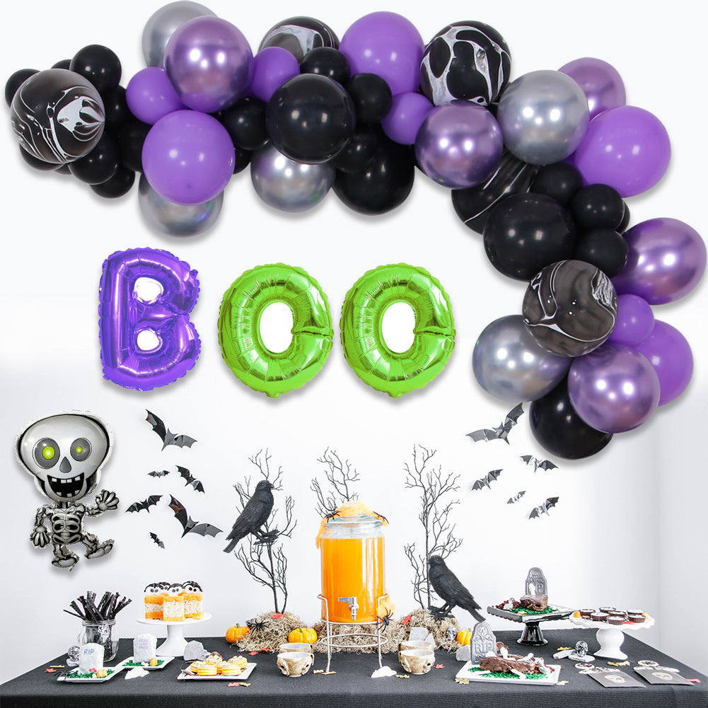 Scene Layout Latex Aluminum Film Combination Halloween Balloon Chain