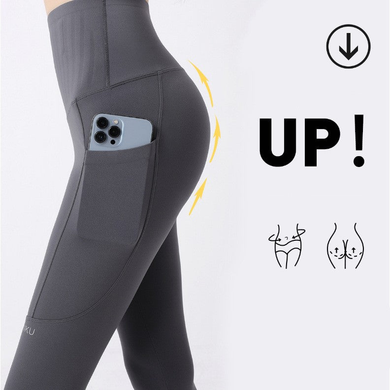 Pocket Cropped Shark Pants Outer Wear Hip Raise Yoga Pants