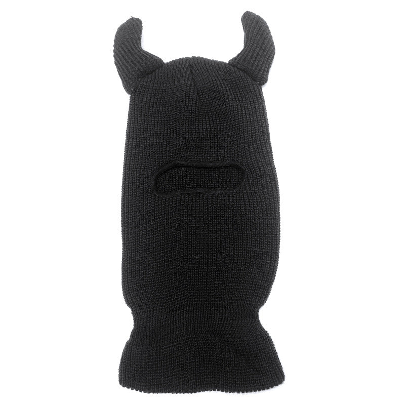 Halloween Wool Hat Horn Single Hole Headgear