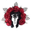 Dark Bird Bone Hair Hoop Halloween Rose