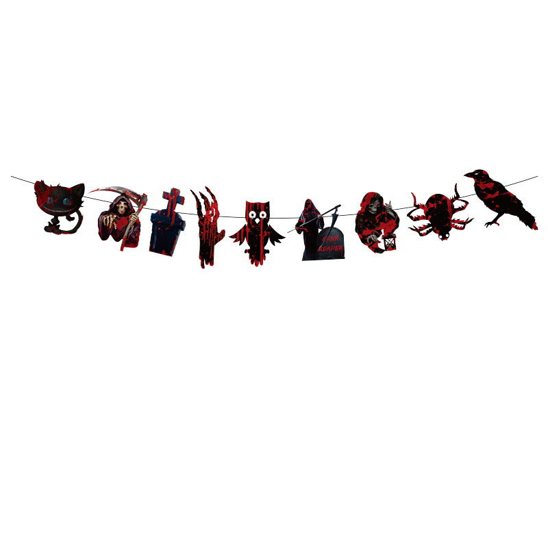 Halloween Jack-o-lantern Spider Web Pull Flag