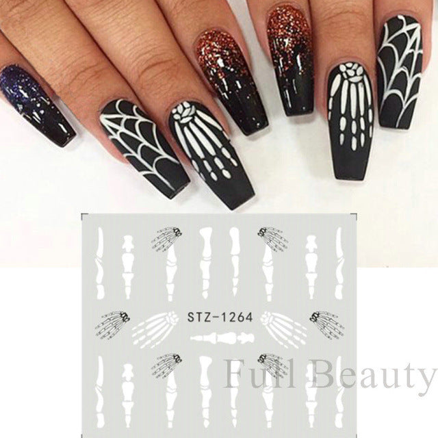 Halloween Pumpkin Nail Sticker Watermark Sticker