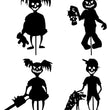 Little Devil Garden Pile Silhouette Halloween Decorations