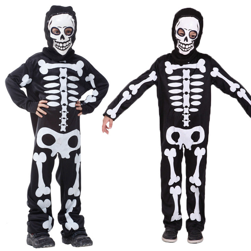 Halloween Carnival Party Children Boy Skull Makeup Ball Performance Costume