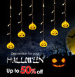 Halloween LED Glowing Pumpkin Curtain Chandelier