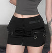 Punk Fashionmonger Personalized Asymmetric Stitching Metal Buckle Hip Skirt Sexy Hot Girl Skirt