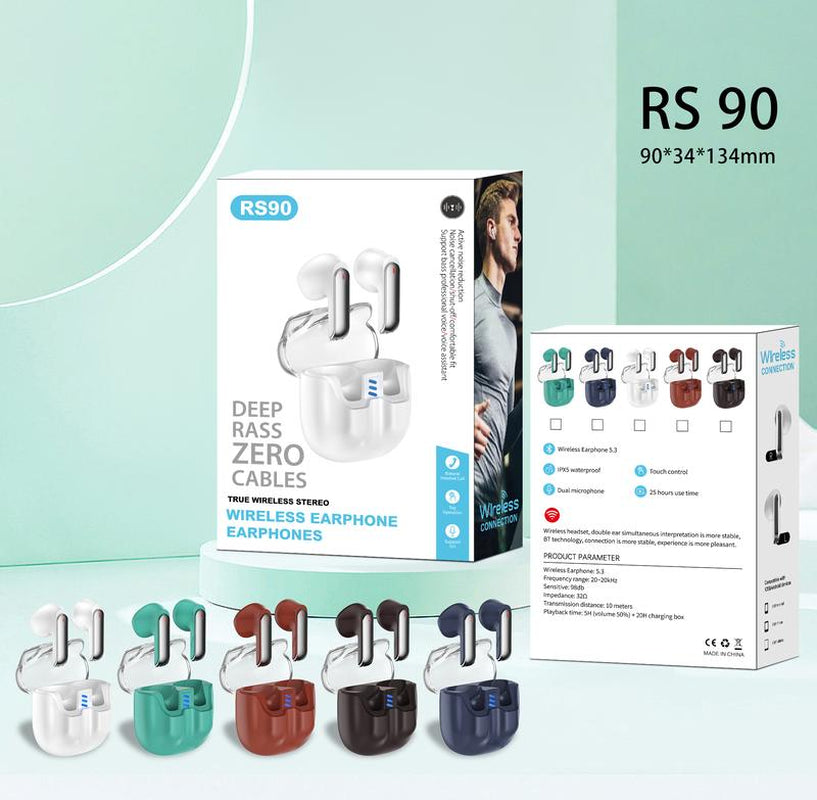 KRUNCHE Bluetooth Headphones Wireless Earbuds with Wireless Charging Wireless Headphones for Smart Phone Laptop Computer Sports