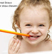 Mini Short Pinch Test Passed 5.5" Replacement Reusable Toddlers& Kids&Baby Silicone Small Straws for the First Years Take & Toss Spill Proof Straw Cup-Safe Fun for Baby Teething Chewing