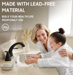 4 Inch 2 or 3 Holes 2 Handles Centerset Matte Black Lead-Free Bathroom Sink Faucet, Bathroom Faucet with Copper Pop up Drain and Water Supply Lines, BF008-5-MB
