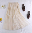 Tulle Skirt Versatile Solid Color Bottoming Mid-length